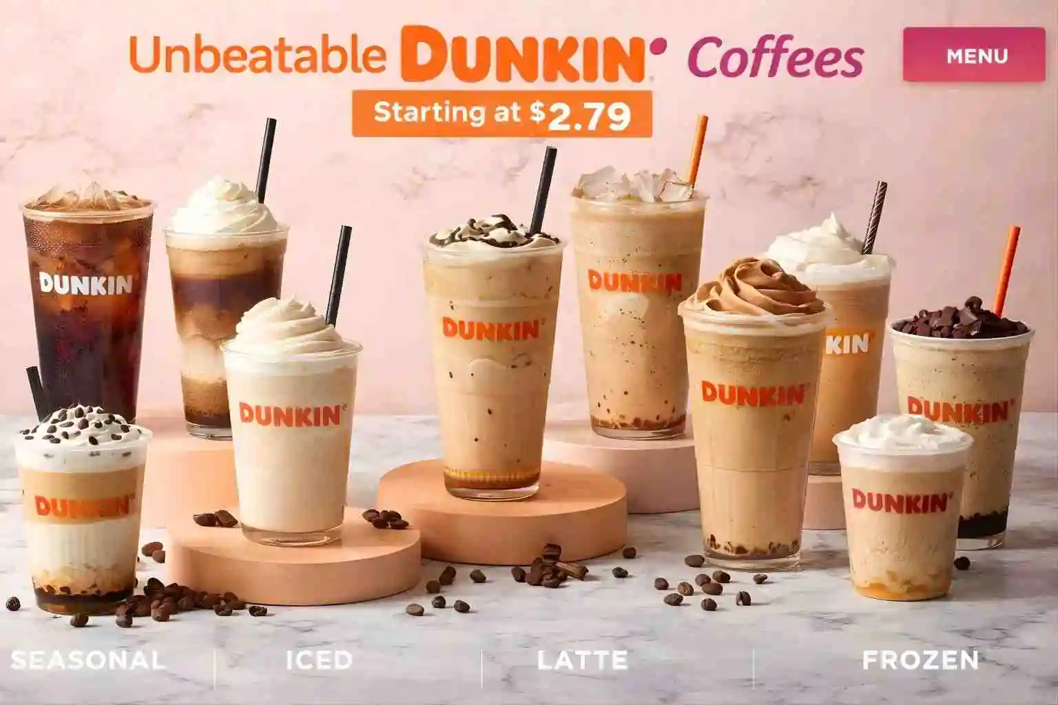 Dunkin Coffee Menu Dunkin Donuts Coffee Menu