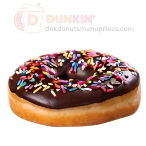 chocolate frosted with sprinkles donut dunkin